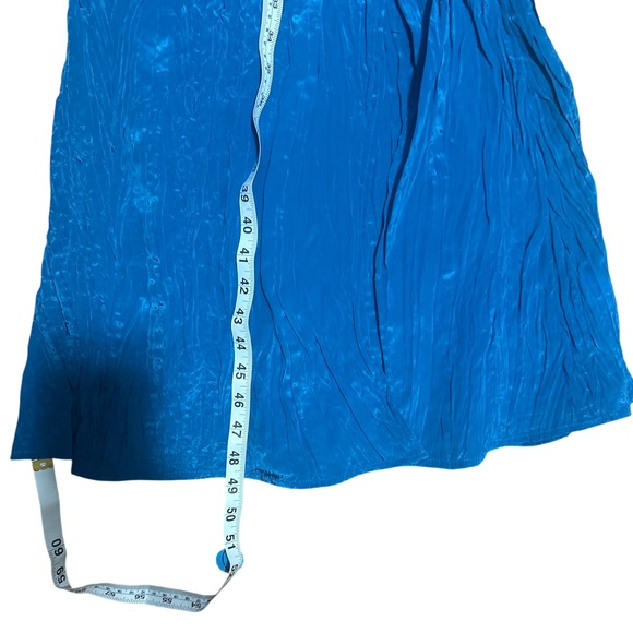 New J.Crew Palermo Crinkle Maxi Dress Nordic Sea Blue Flutter Sleeve V Neck XXS - Picture 8 of 8